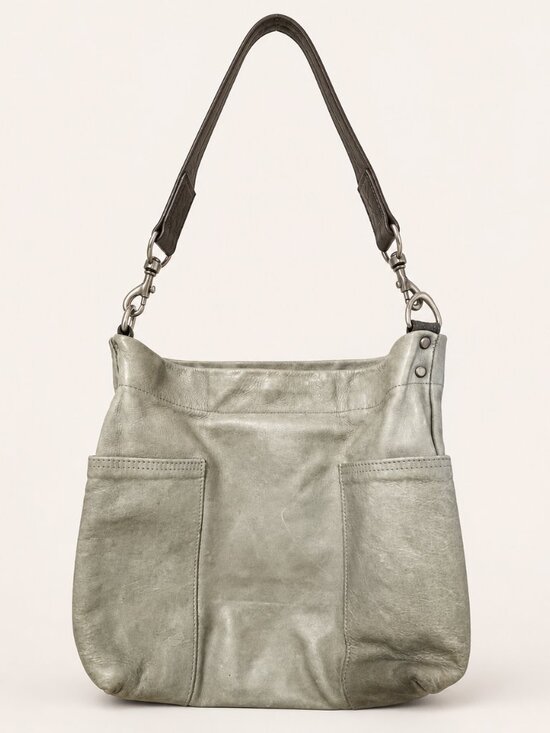 Rough & Tumble Handbags - Rough & Tumble Small Lotus Maine Fog Leather Hobo Bag